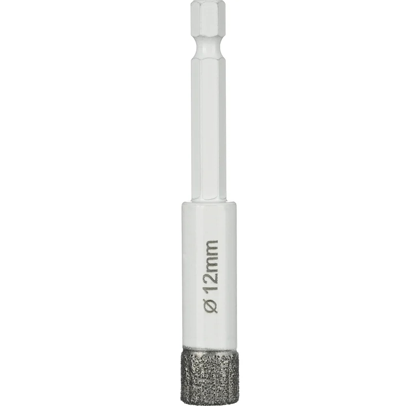 Коронка алмазная по керамике и керамограниту Diamond Industrial DIDKVP12S10, 12 мм 1/4" HEX вакуумная пайка в Иваново