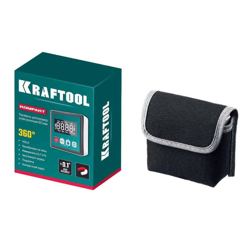 Уровень-уклономер Kraftool KOMPAKT 34687, электронный, 4 х 90 С, точность 0.1  в Вологде
