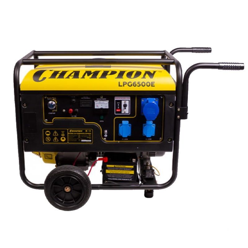 Однофазный газовый генератор Champion LPG6500E (мощность двигателя 5 кВт, ручной запуск, исполнение: к балону)