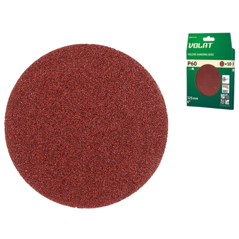 Шлифлист Волат 80011-60 125 мм круг Р60 для дерева 10 штук 86₽