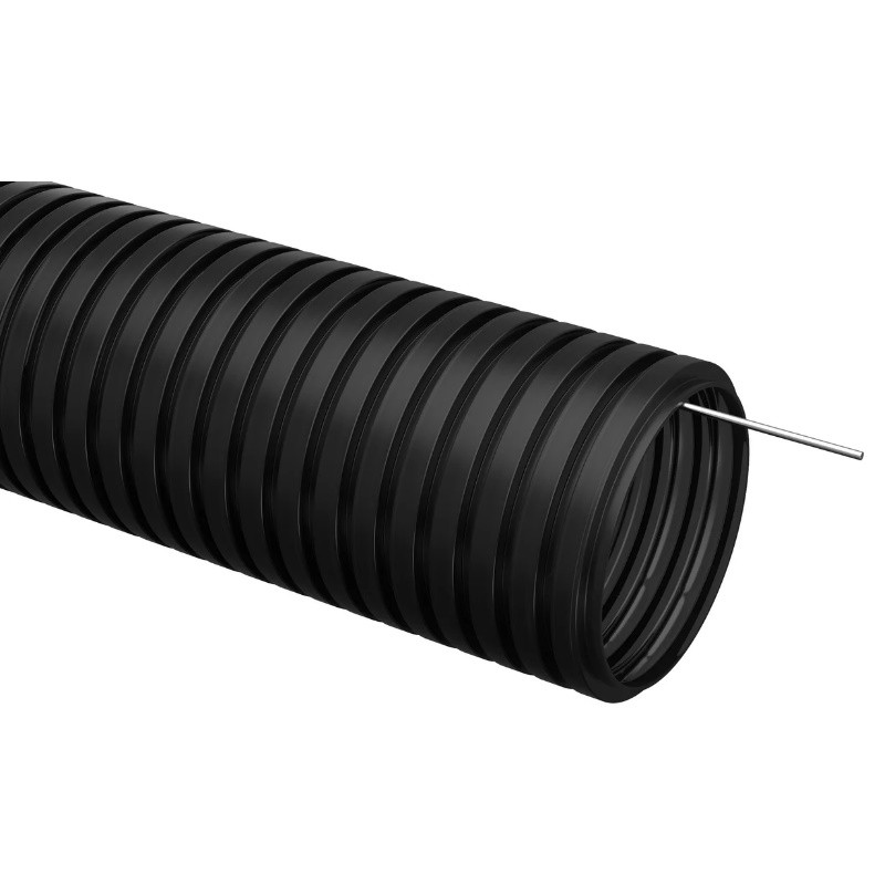 Труба гофрированная IEK CTG20-16-K02-025-1,  ПНД, 16мм, с протяжкой, черный, упаковка, 25м в Угличе