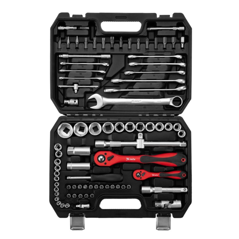 Набор инструментов MTX 135149, 1/2", 1/4", CrV, пластиковый кейс, 82 предмета в Твери