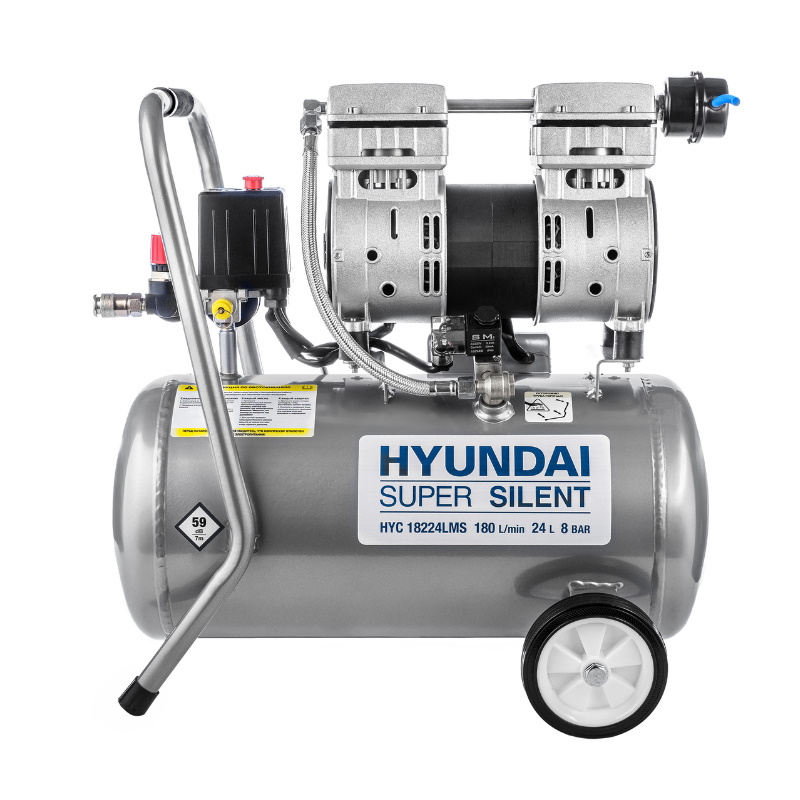 Компрессор безмасляный поршневой Hyundai HYC 18224LMS, бесшумный в Коврове