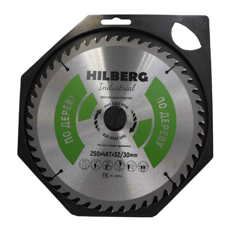 Диск пильный Hilberg Industrial HW254, дерево, 250*32/30*48Т в Муроме