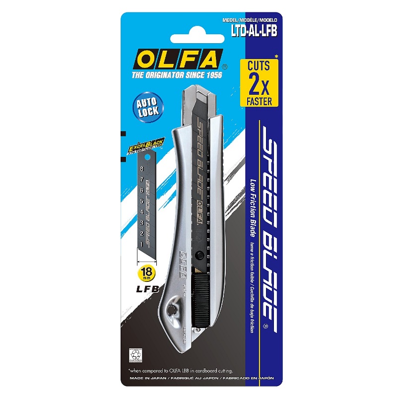 Нож Olfa OL-LTD-AL-LFB, 18 мм, с выдвижным сегментированным лезвием, автофиксатор во Владимире