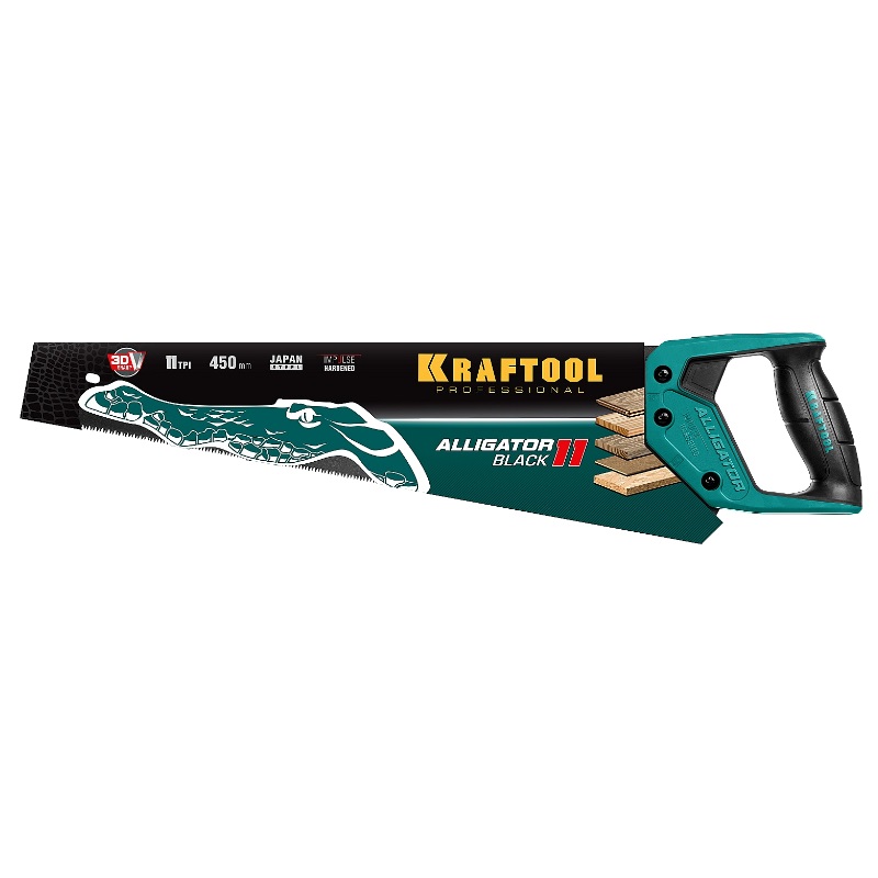 Ножовка для точного реза Kraftool "Alligator BLACK" 15205-45, 450 мм, 11 TPI, 3D зуб в Муроме