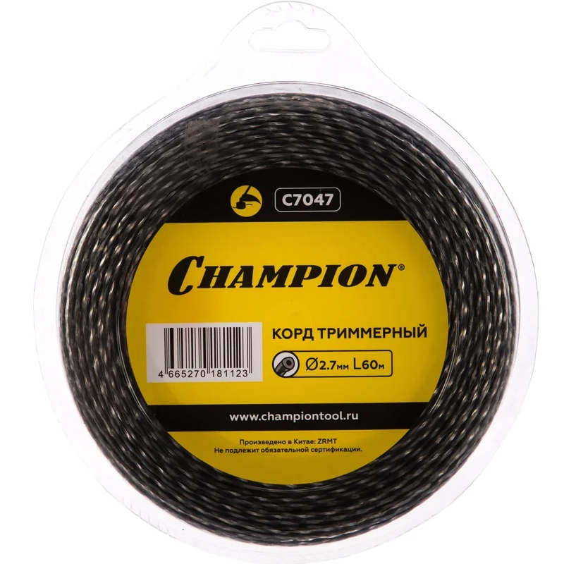 Корд триммерный Champion Tri-twist C7047 2.7мм*60м (витой треугольник)