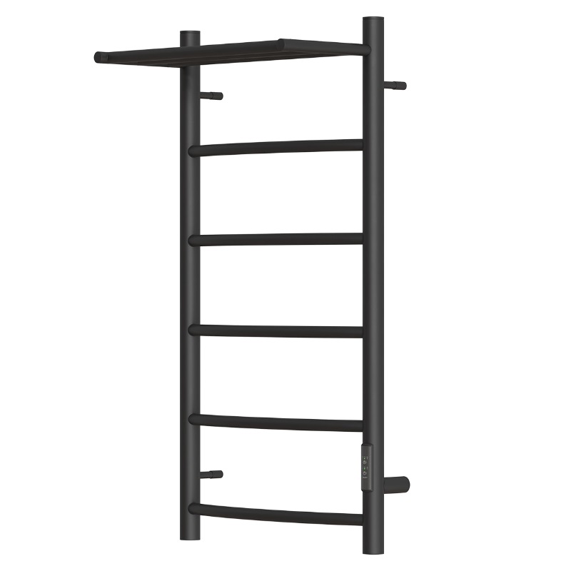 Полотенцесушитель электрический Point PN04848PB П5, Афина, 400x800, с полкой, черный в Угличе