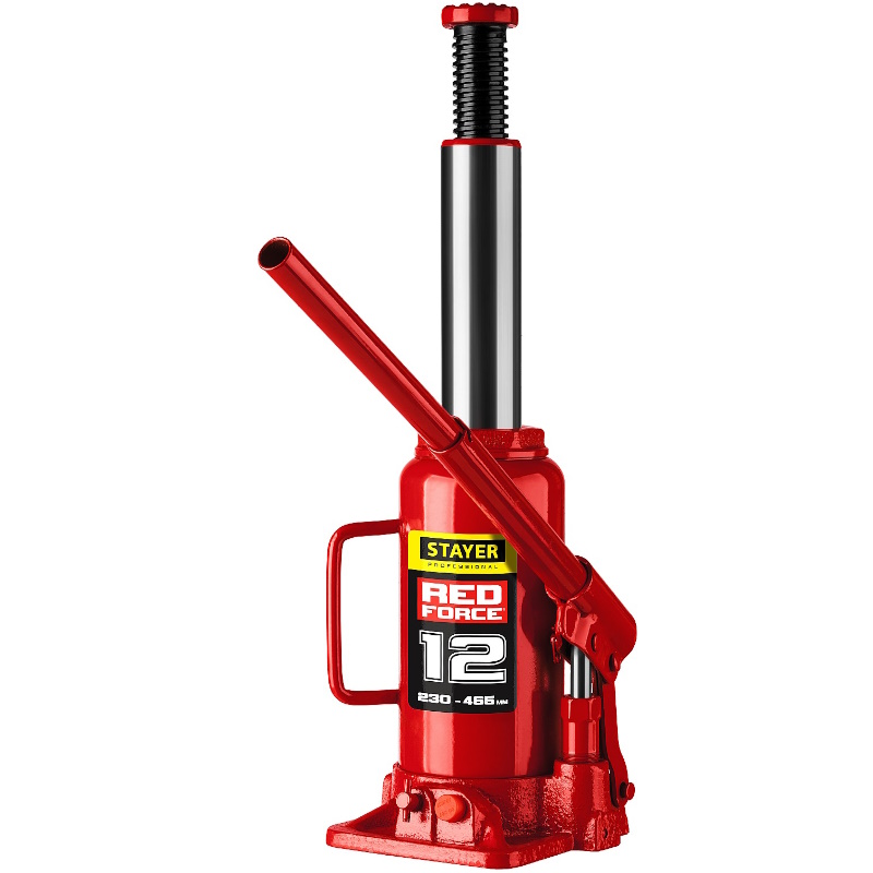 Бутылочный гидравлический домкрат Stayer RED FORCE Professional 43160-12 230-465мм 12т в Ярославле