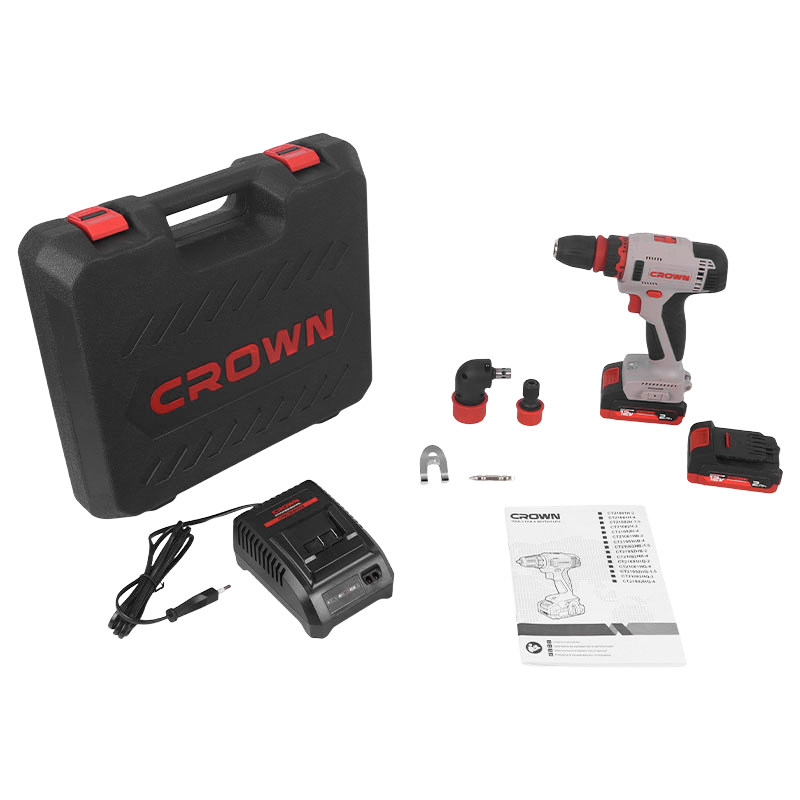 Аккумуляторный шуруповерт Crown CT21081HQ-2 BMC, 12В, 30Нм, 2Ач в Муроме