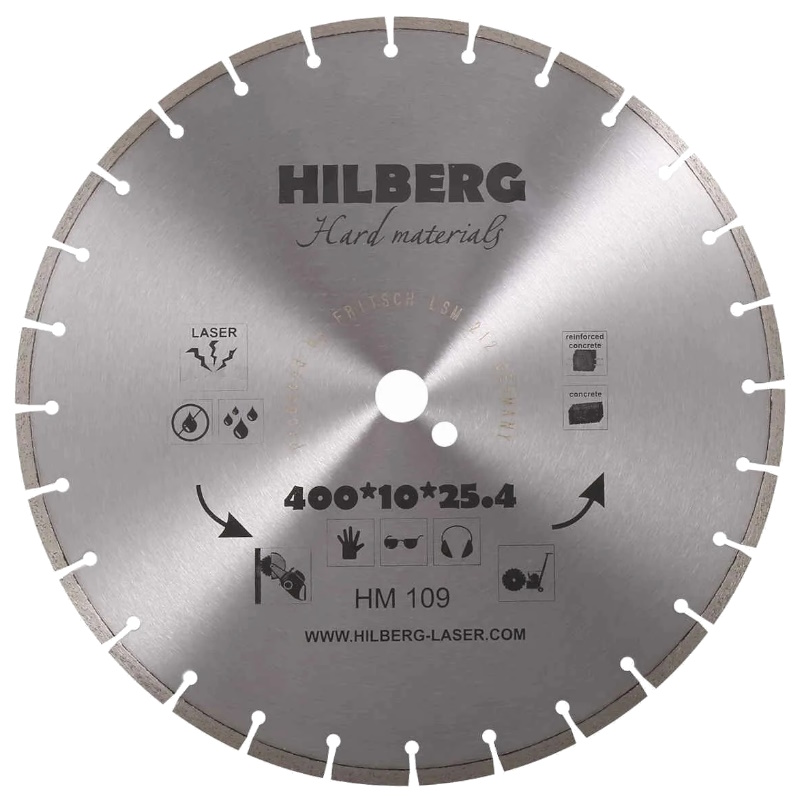 Диск алмазный отрезной Hilberg Hard Materials Лазер HM109, 400*25.4