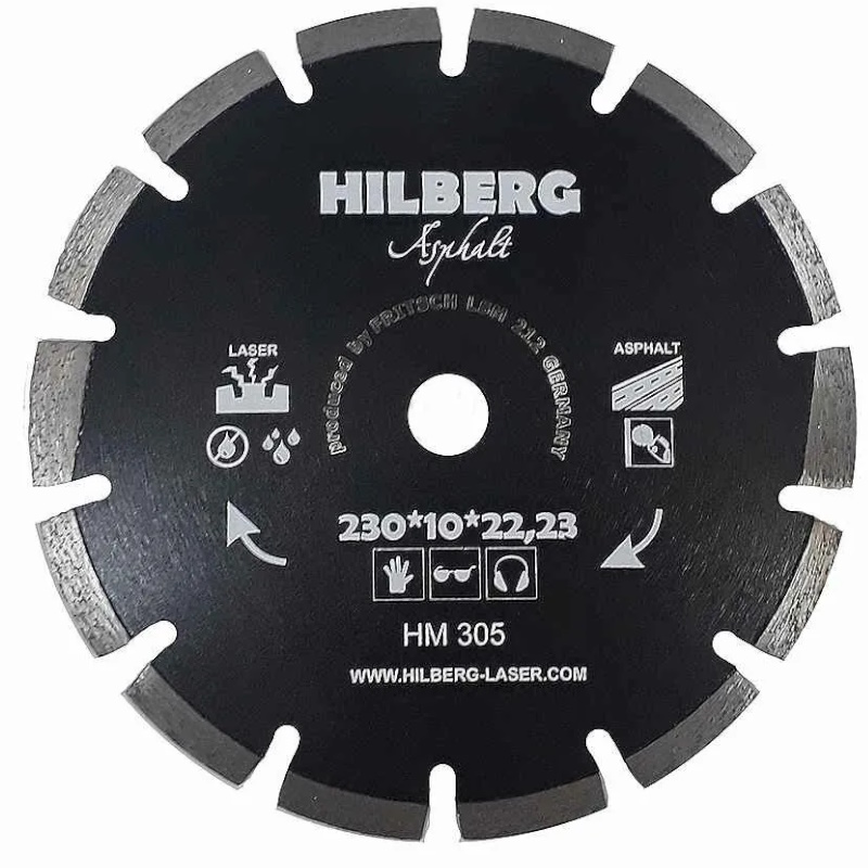 Диск алмазный отрезной Hilberg Hard Materials Лазер асфальт HM305, 230*22.23  в Иваново
