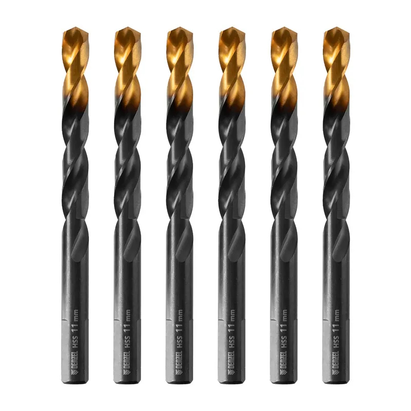 Сверло по металлу Denzel 717223, 11 мм, HSS-Tin, Golden Tip, 6 шт. в Иваново