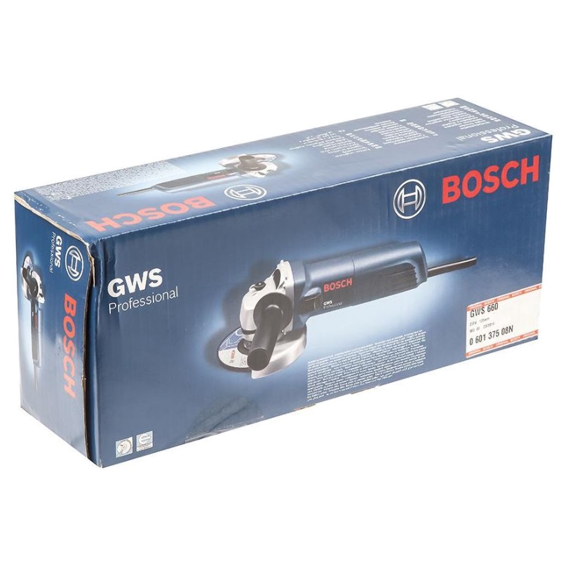 Угловая шлифмашина (болгарка) Bosch GWS 660 0.601.375.08N + Подарок Отрезной круг Expert по металлу 125х1 мм (10 шт.), 115 мм, 660 Вт в Кинешме