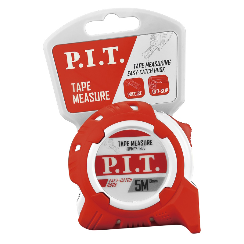 Рулетка с фиксатором P.I.T. HTPM02-1905, 5 м x 19 мм, ABS+TPR