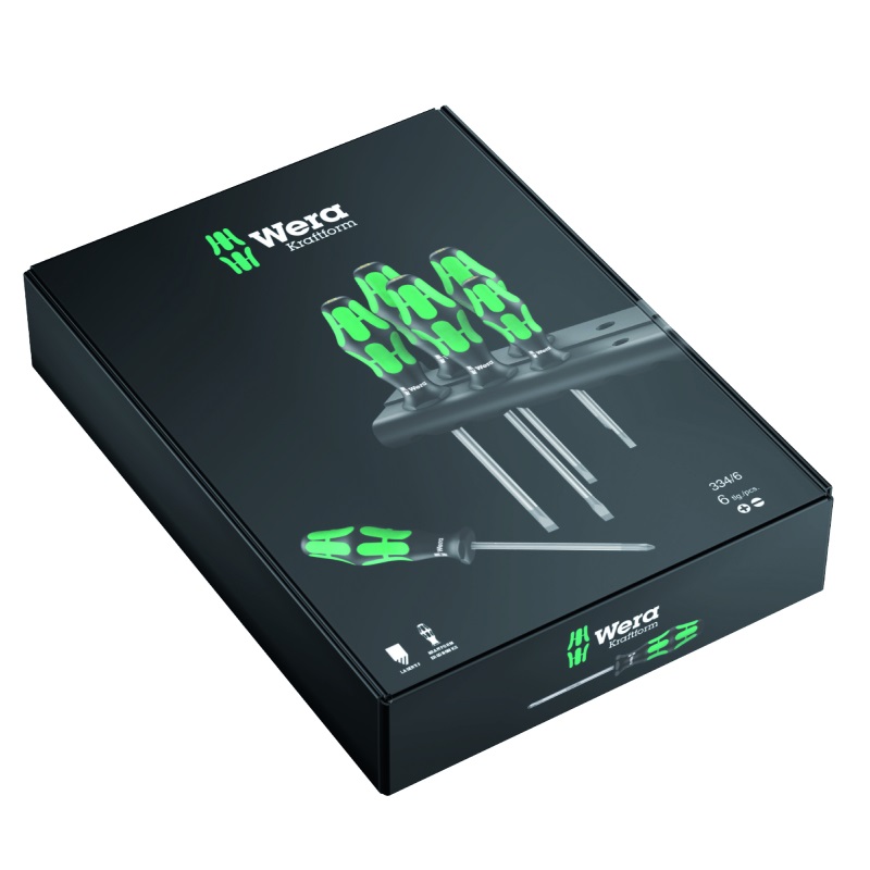 Набор отверток Wera Kraftform Plus Lasertip 334/6 Rack 105650