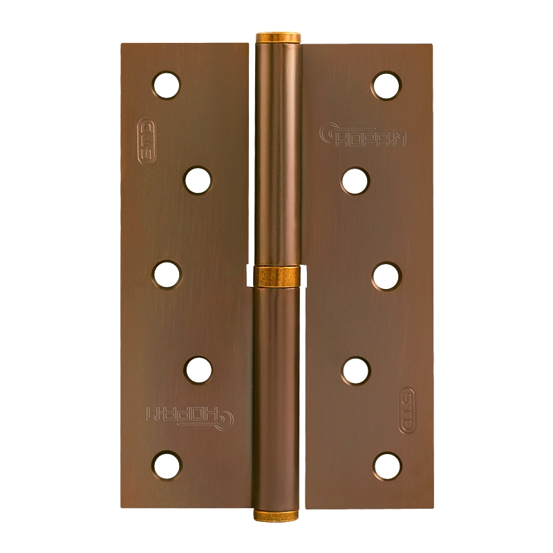 Петля дверная разъемная Нора-М 750-5" STD 18709, 120*80*2,5, без колпака, матовый кофе, правая в Угличе