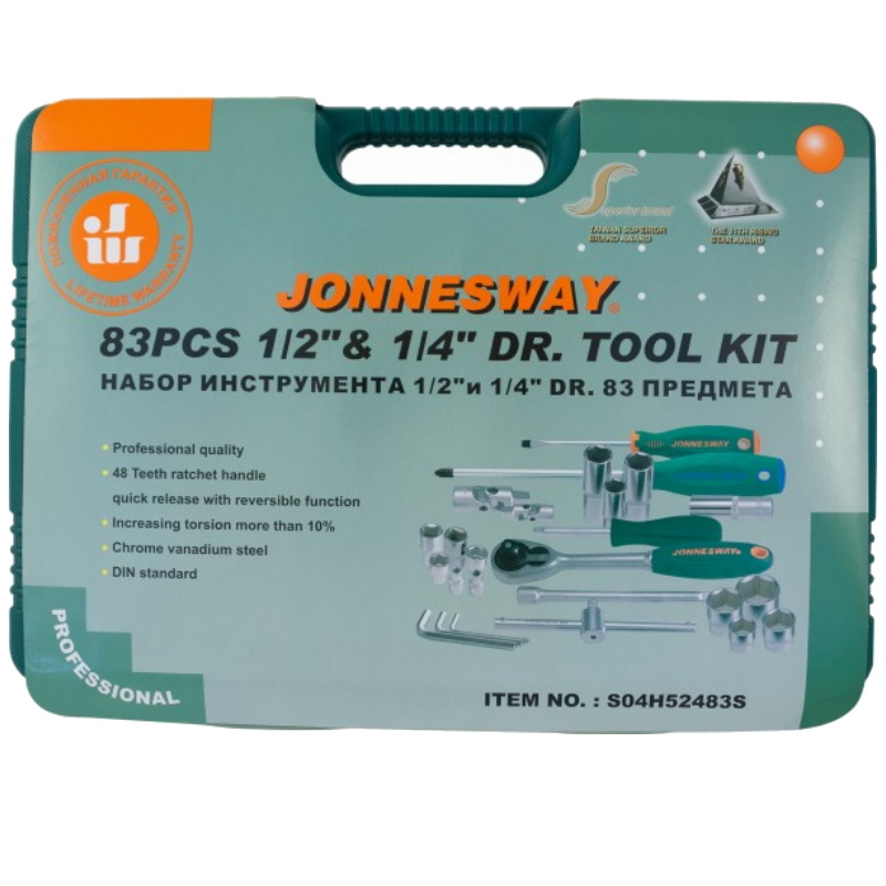 Набор инструментов универсальный Jonnesway S04H52483S, 83 предмета в Кинешме