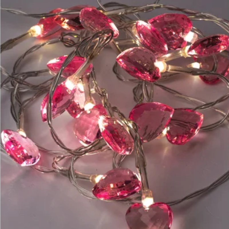 Гирлянда светодиодная "Сердечки 3D" Космос KOC_GIR-B111 175786520, LED 2.5х1х2.3см 1.9+0.5м тепл. бел.  в Переславле