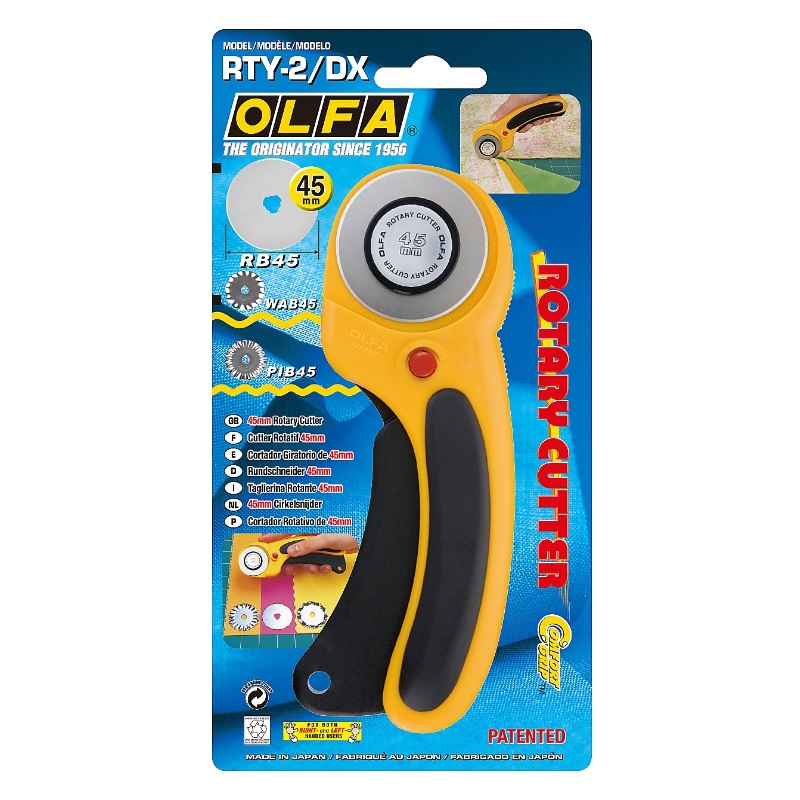 Нож Olfa OL-RTY-2/DX с круговым лезвием, с пистолетной рукояткой, фиксатор