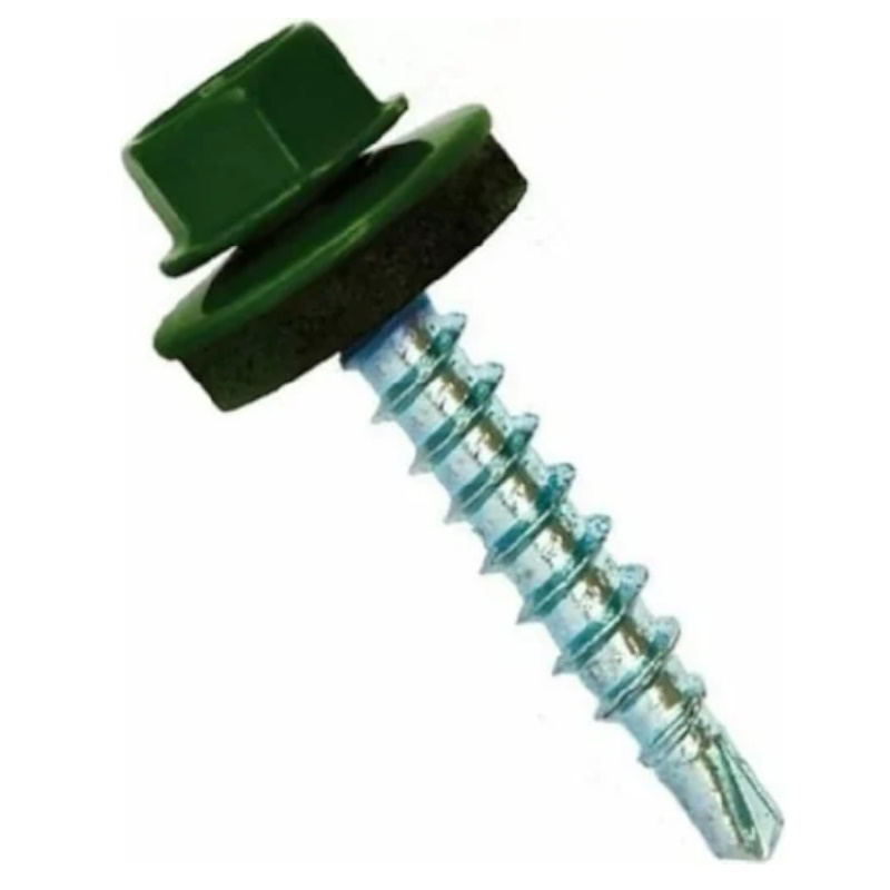 Саморез кровельный Starfix SMP2-81471-50, 5.5х25 мм цинк, шайба с прокл., PT3, RAL 6002 (50 шт в пласт. конт.)