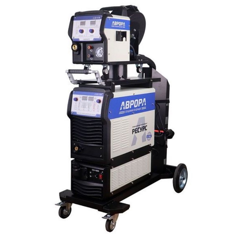 Сварочный полуавтомат Аврора РЕСУРС 3500 ДВОЙНОЙ ПУЛЬС 37263 подающий тележка водяное охлаждение 38840000₽