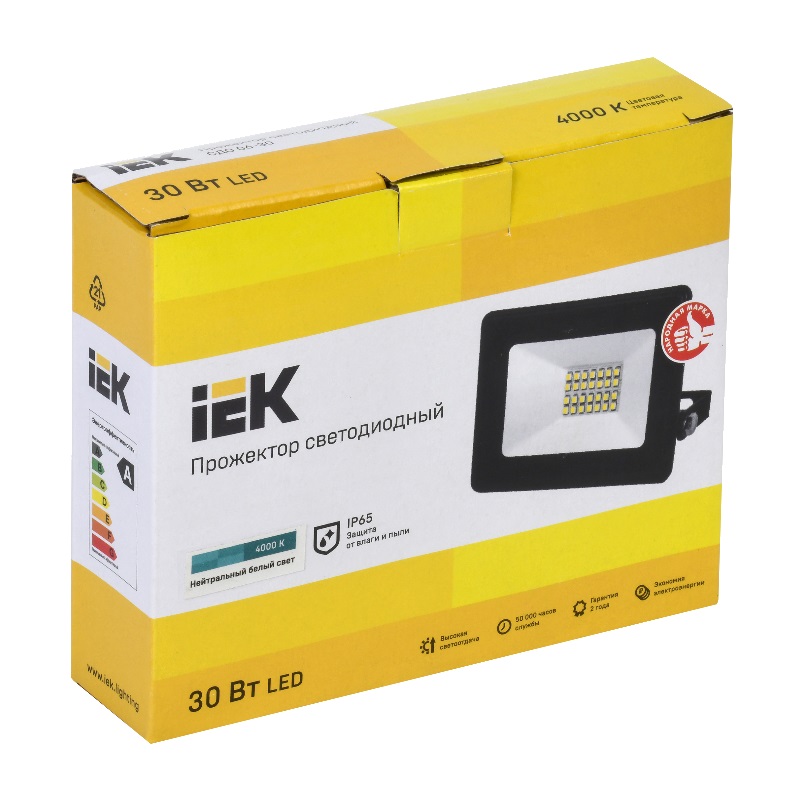 Светодиодный уличный прожектор для дома IEK СДО 06-30 (IP65, 4000К, 30 Вт)