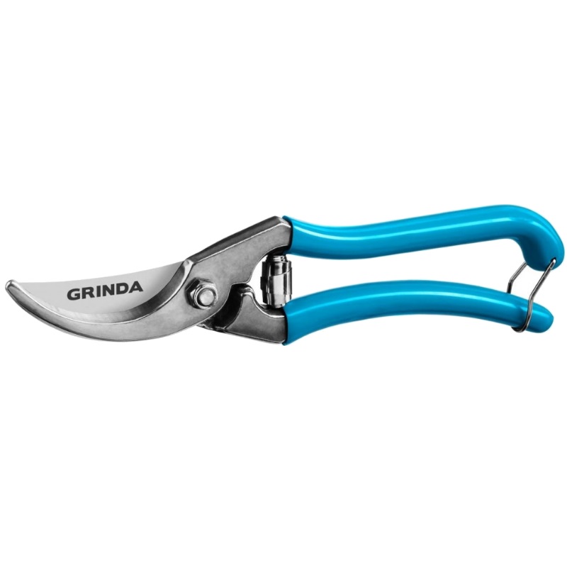 Плоскостной секатор Grinda PROLine P-10 423410, 210 мм, цельнокованые лезвия, стальные рукоятки, покрытие ПВХ в Туле