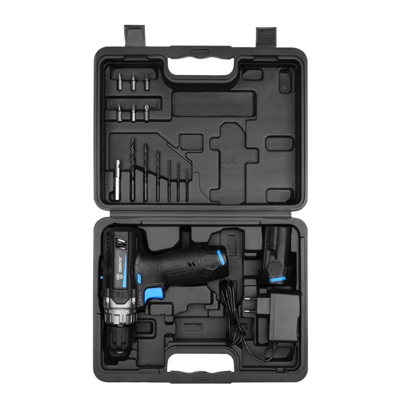 Аккумуляторная дрель-шуруповерт Deko DKCD12V PRO 083-1007 (в кейсе + оснастка 13 шт., 12В, 2х2.0Ач, ЗУ) в Муроме