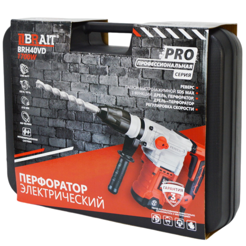 Перфоратор Brait BRH40VD PRO 21.01.236.087 в кейсе в Нижнем Новгороде