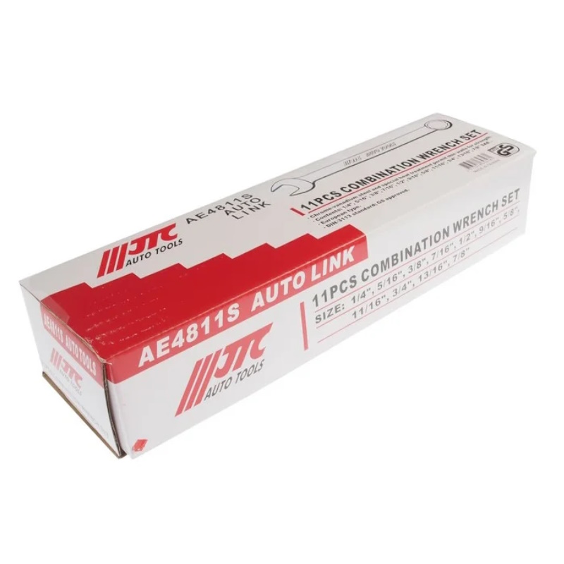 Набор ключей комбинированных JTC JTC-AE4811S, 1/4”-7/8”, в планшете, 11 предметов в Твери