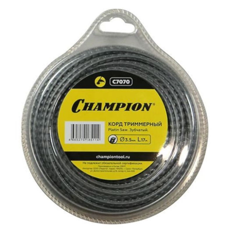 Корд триммерный Champion Platin Saw C7070 35 мм 17 метров зубчатый 486₽