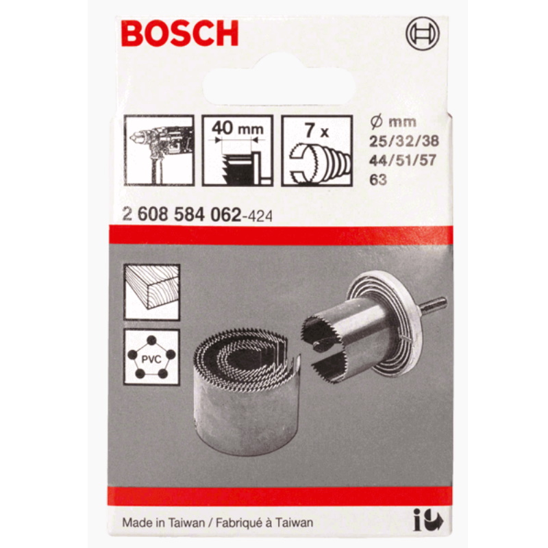 Набор пильных венцов BOSCH 7шт. (25-63мм.) 2.608.584.062 в Иваново