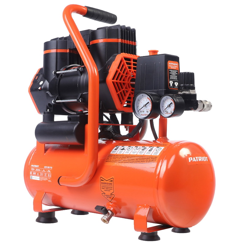 Компрессор поршневой Patriot KDS 190 F10 526302410, безмасляный, 190 л/мин, 0,95 кВт, 8 бар, 10 л, 2800 об/мин, быстросъем 1/4