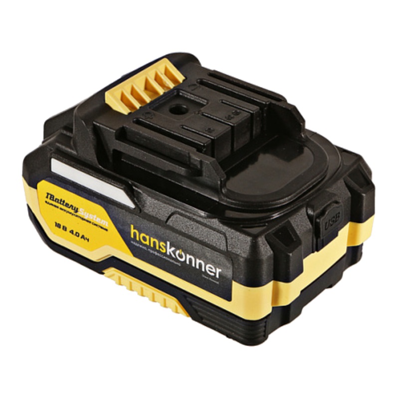 Аккумулятор Hanskonner HBP2004, 18 В, 1BS, 4.0 Ач, USB-разъем