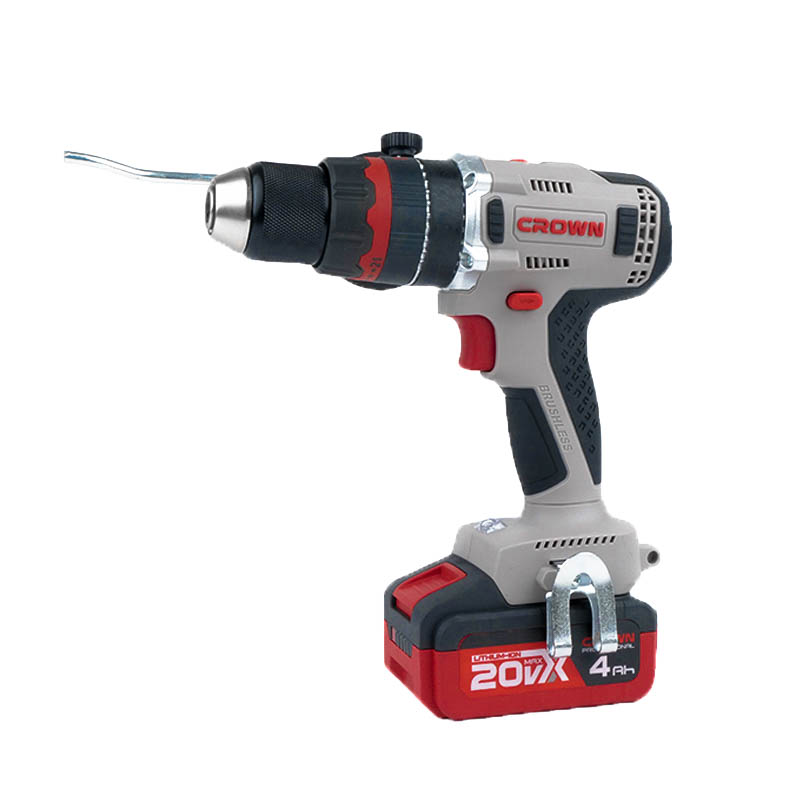 Аккумуляторный ударный шуруповерт Crown CT21093HMX-4 BMC BL (20В, 75Нм, 2*4Ач) в Костроме
