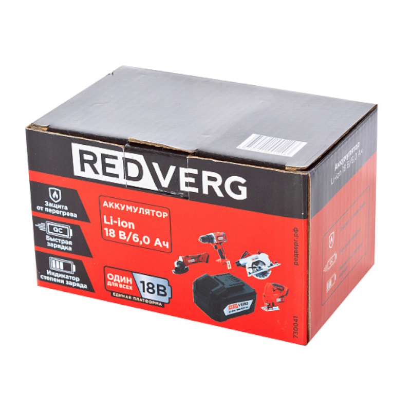 Аккумулятор Redverg 730041, Li-Ion, 18V, 6.0Ач в Туле
