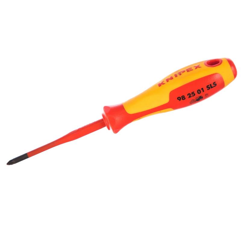 Отвёртка Knipex KN-982501SLS VDE PlusMinus Pozidriv PZ/S 1 x 80 мм, с узким концом, длина 187 мм, диэлектрическая в Переславле