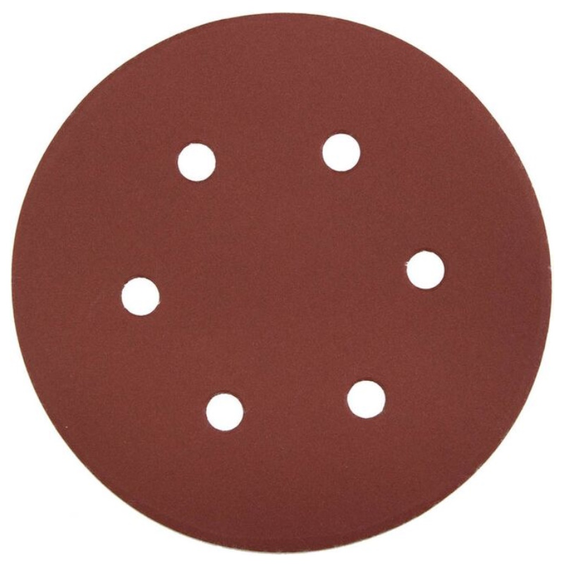 Круг шлифовальный Зубр МАСТЕР 35566-150-320 универсальный из абразивной бумаги на велкро основе 6 отверстий Р320 150мм 5шт 168₽
