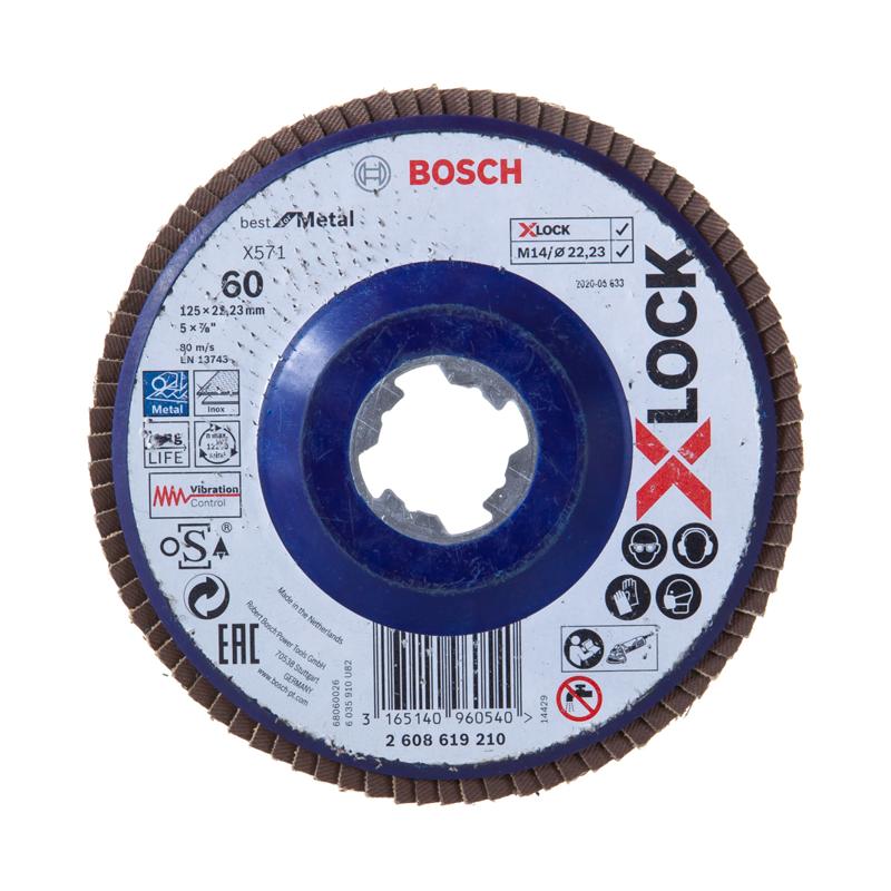 Лепестковый шлифовальный круг Bosch X-LOCK 2.608.619.210 (125 мм, по металлу, G60) в Кинешме