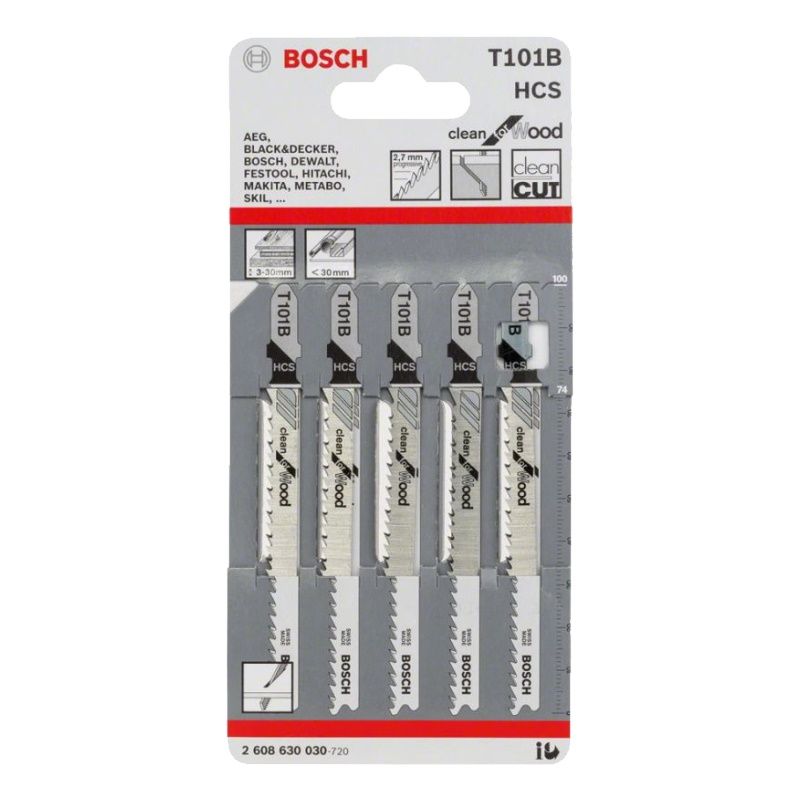 Пилки для лобзика Bosch 2.608.630.030 (T101B, HSS, 5 шт.) в Иваново
