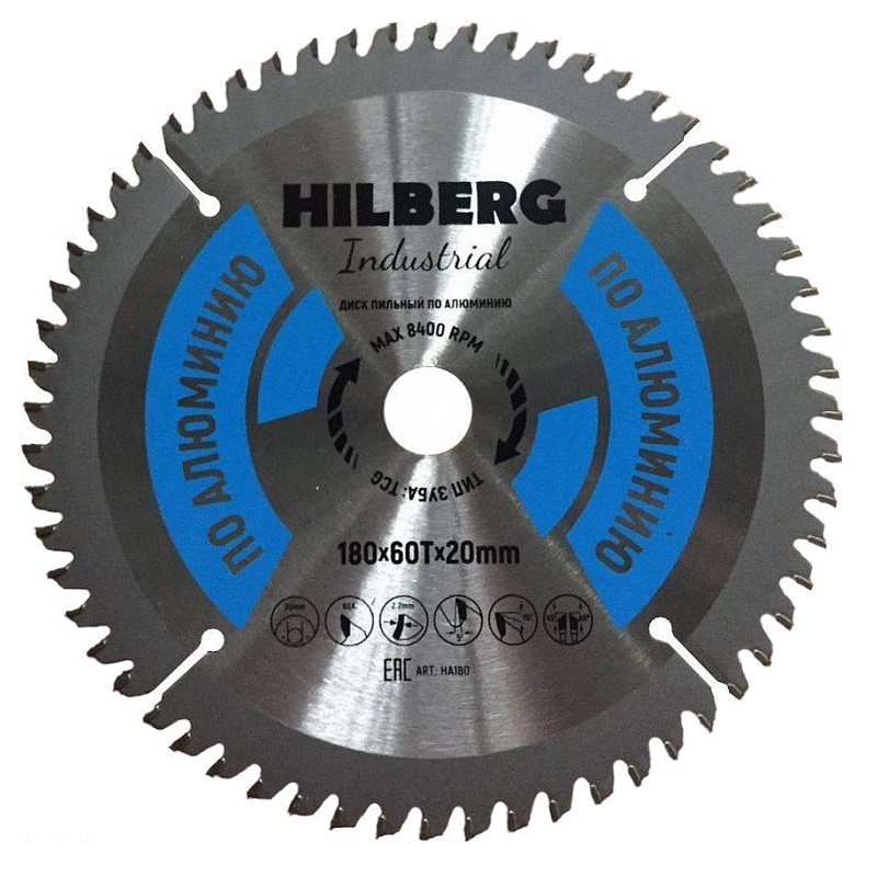 Диск пильный Hilberg Industrial HA180 по алюминию 1802060Т 1116₽