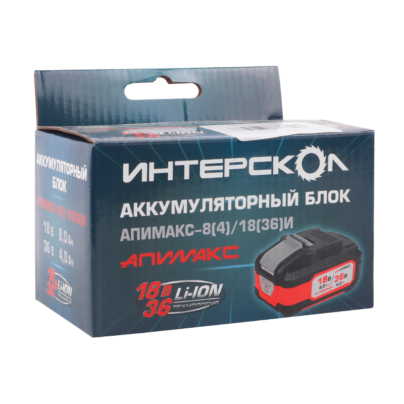 Аккумуляторный слайдерный блок Интерскол АПИ МАКС-8(4)/18(36)И 2400.308 в Туле