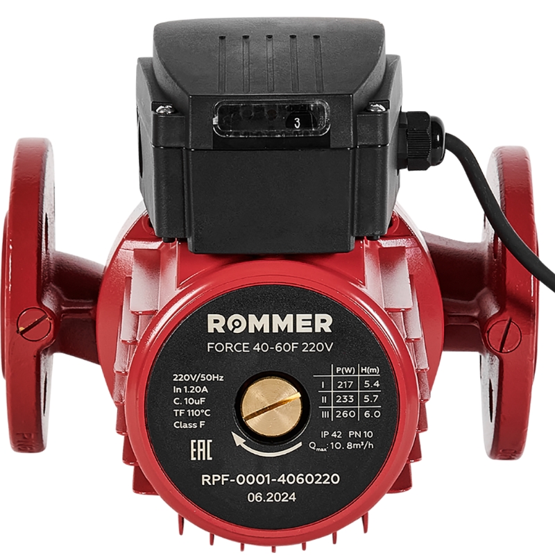 Насос циркуляционный Rommer RPF-0001-4060220 FORCE, фланцевый, трехскоростной, 40-60F, 220V в Иваново