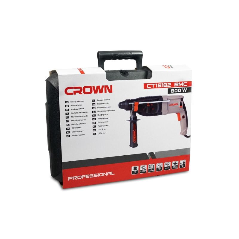 Перфоратор SDS-Plus Crown CT18182 BMC, 800 Вт, 2.8 Дж