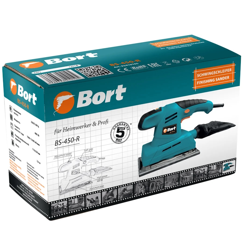 Машина шлифовальная вибрационная Bort BS-450-R 93410105