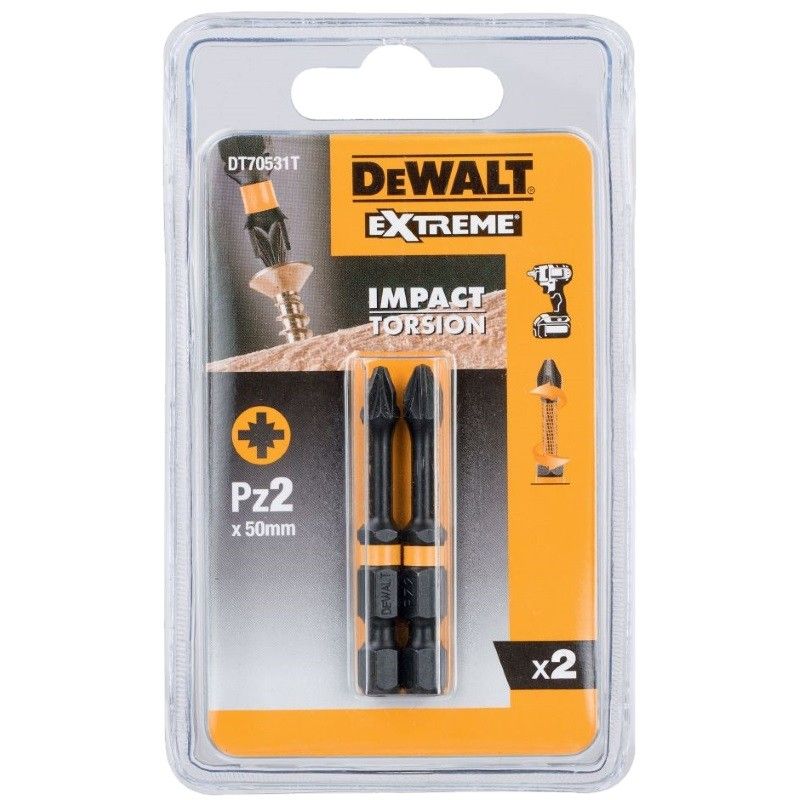 Биты ударные DeWalt IMPACT Torsion DT70531T (PZ2, 50 мм, количество 2 штуки) в Кинешме
