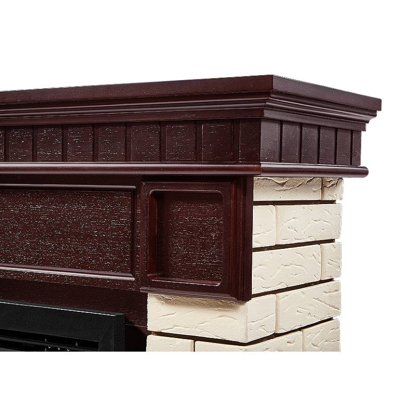Портал Firelight Bricks 25 НС-1202848, камень бежевый, шпон темный дуб в Муроме