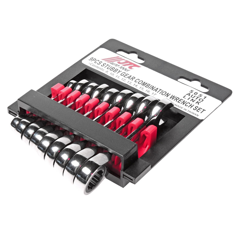 Набор ключей комбинированных трещоточных JTC JTC-5051 укороченных 8-17 мм 9 предметов 7781₽