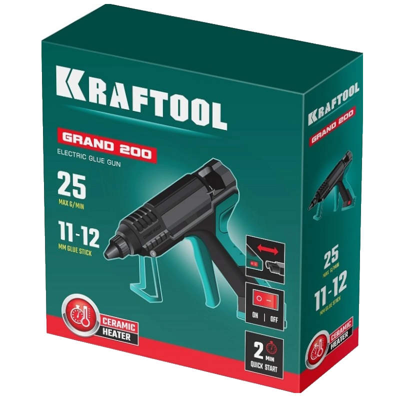 Пистолет клеевой электрический Kraftool GRAND 200 06839, (100Вт, 12мм) в Череповце